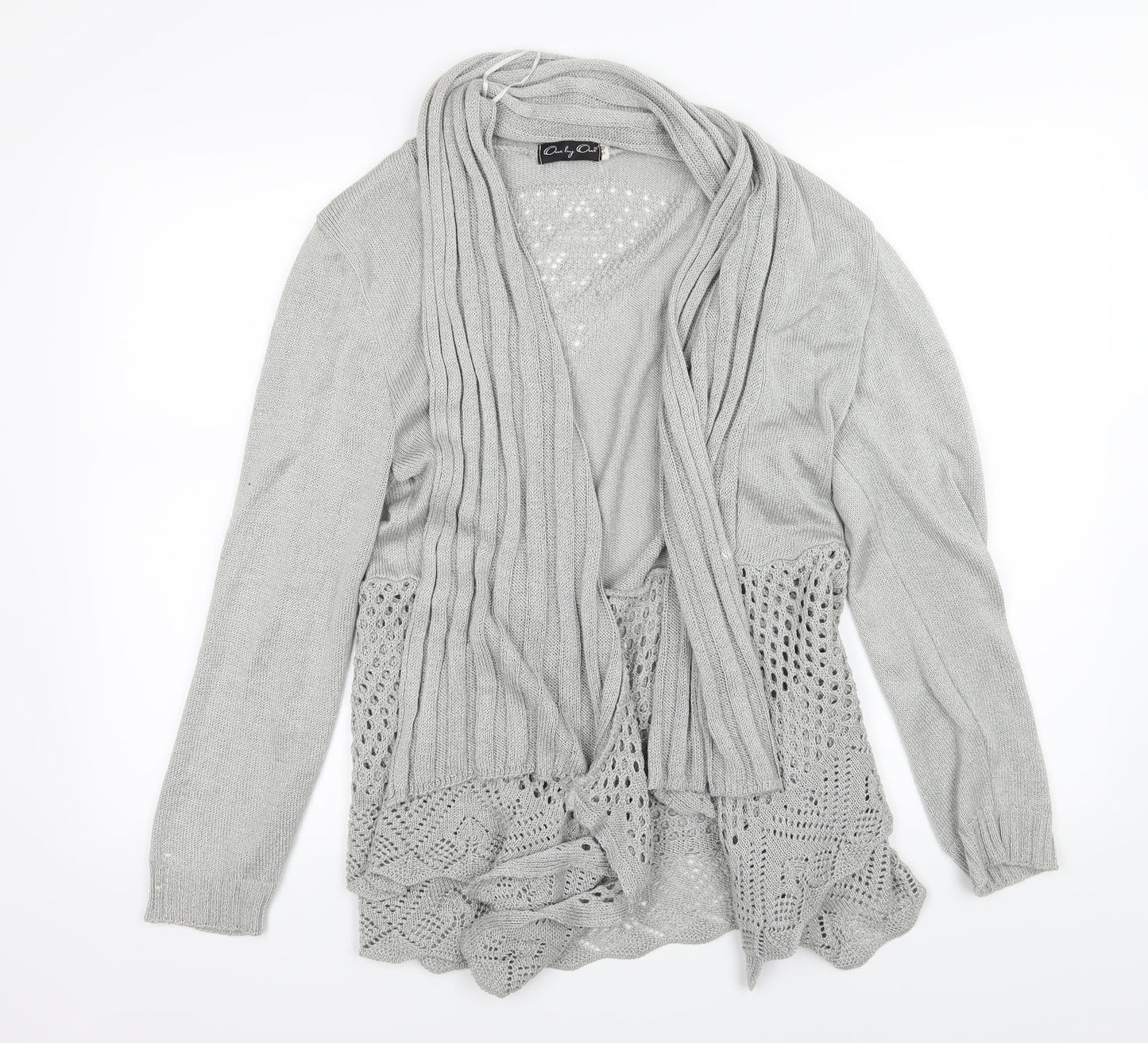One by One Womens Grey  Knit Cardigan Jumper Size S