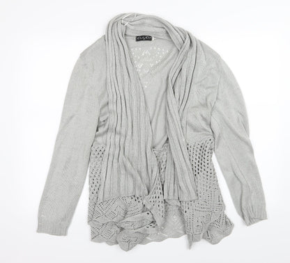 One by One Womens Grey  Knit Cardigan Jumper Size S