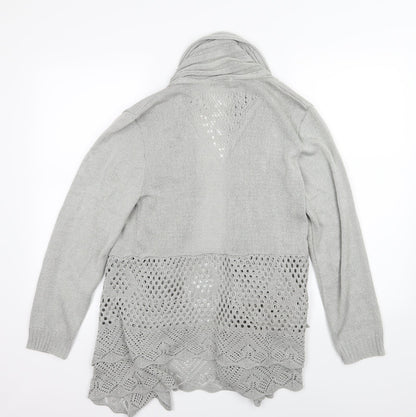 One by One Womens Grey  Knit Cardigan Jumper Size S