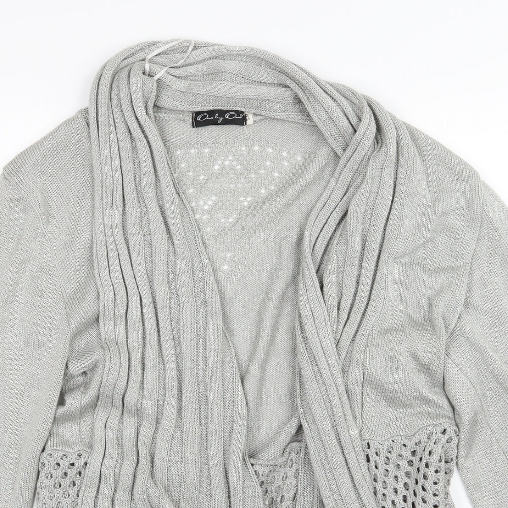 One by One Womens Grey  Knit Cardigan Jumper Size S