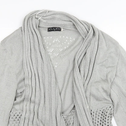 One by One Womens Grey  Knit Cardigan Jumper Size S