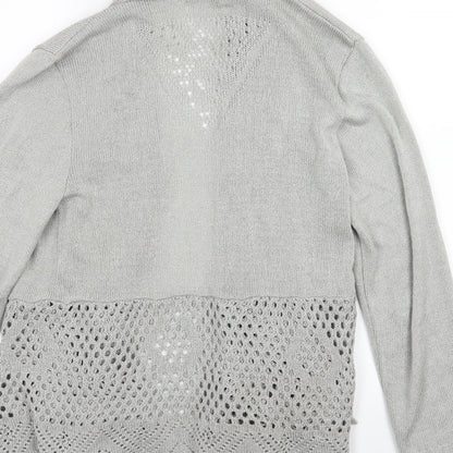 One by One Womens Grey  Knit Cardigan Jumper Size S