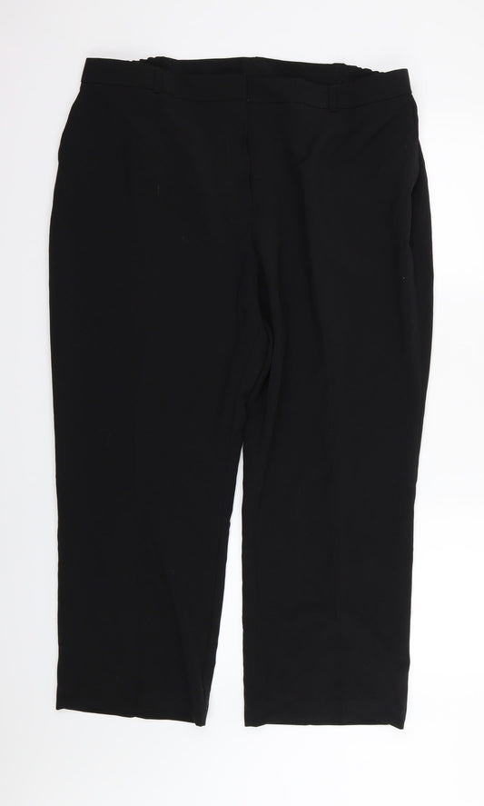 Womens UK Size 22 Essential Collection Regular Fit  Black Trousers