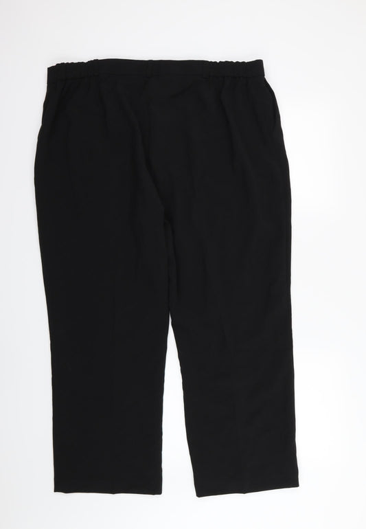 Womens UK Size 22 Essential Collection Regular Fit  Black Trousers
