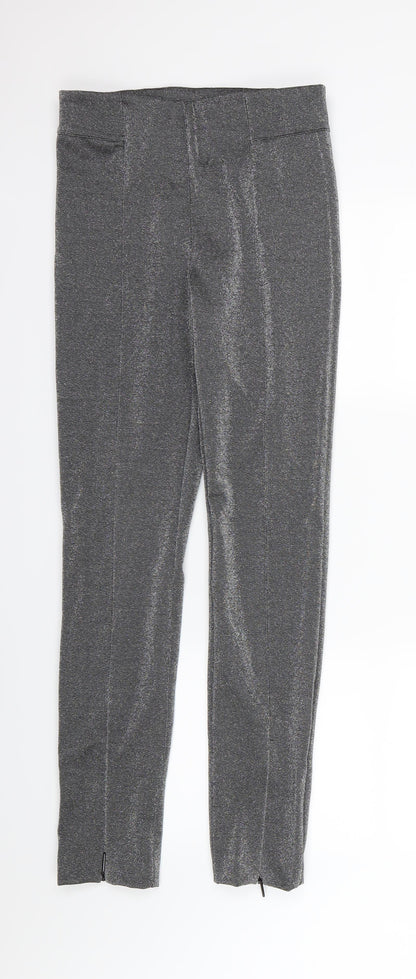 Womens UK Size 10 H&M Regular Fit  Silver Trousers