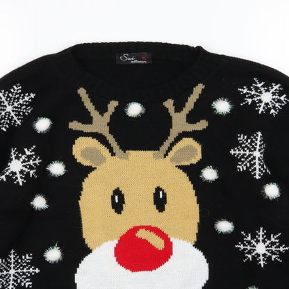 Sui collection Womens Black  Knit Pullover Jumper Size S  - Christmas