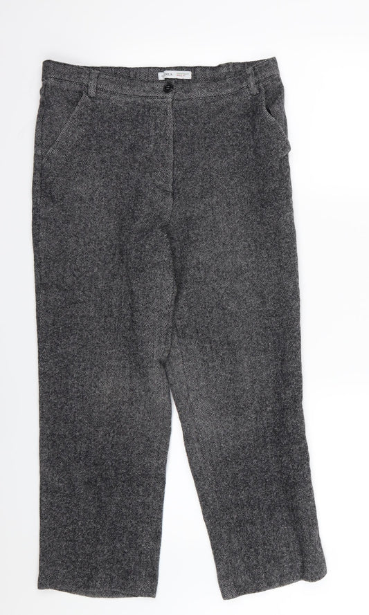 GARDEUR Womens Grey Herringbone  Trousers  Size 32 in L25 in