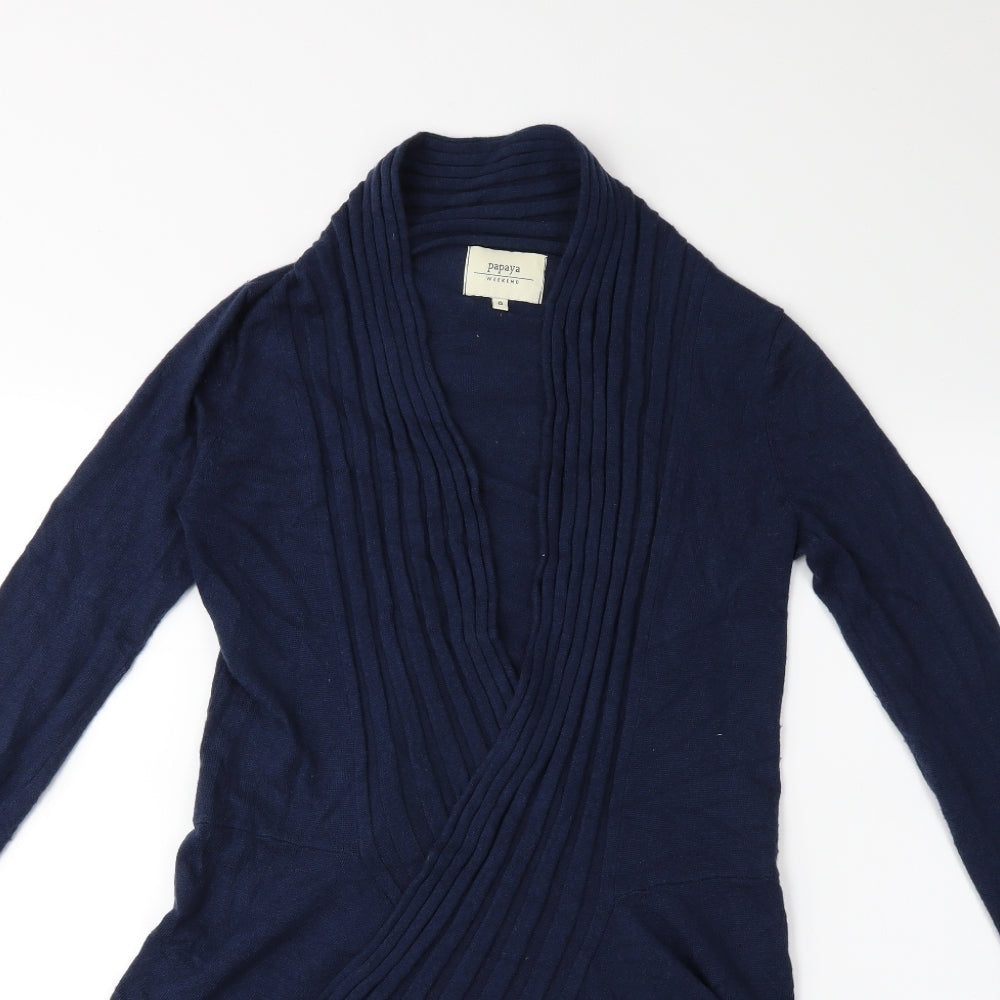 Papaya Womens Blue  Knit Cardigan Jumper Size 8