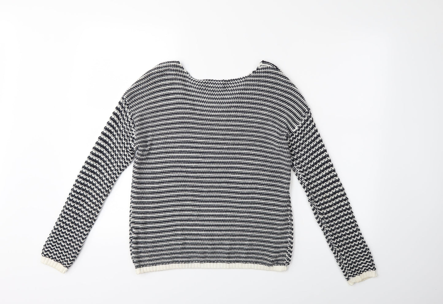 New Look Womens Blue Striped Knit Pullover Jumper Size 8