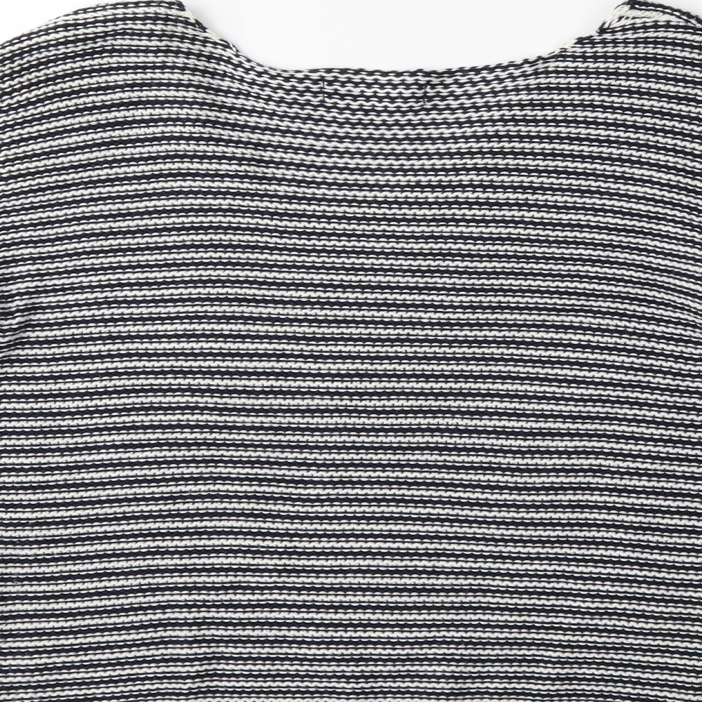 New Look Womens Blue Striped Knit Pullover Jumper Size 8