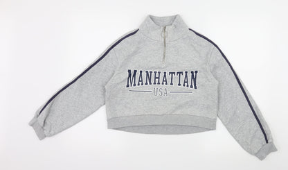 Womens UK Size XS Divided by H&M Grey Pullover Sweatshirt