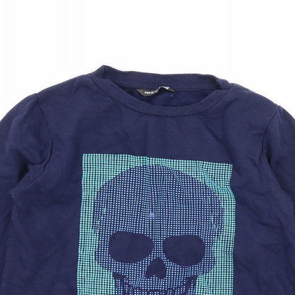 PEP & CO Boys Blue  Jersey Pullover Sweatshirt Size 8-9 Years  - Skull