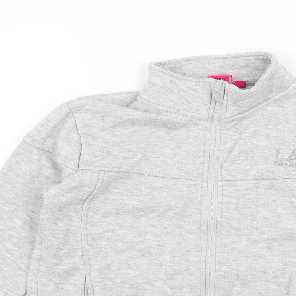 LA Gear Girls Grey  Jersey Full Zip Sweatshirt Size 9-10 Years