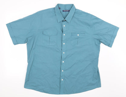 Mens UK Size XL Premier Man Green  Button-Up Short Sleeve Casual Shirt