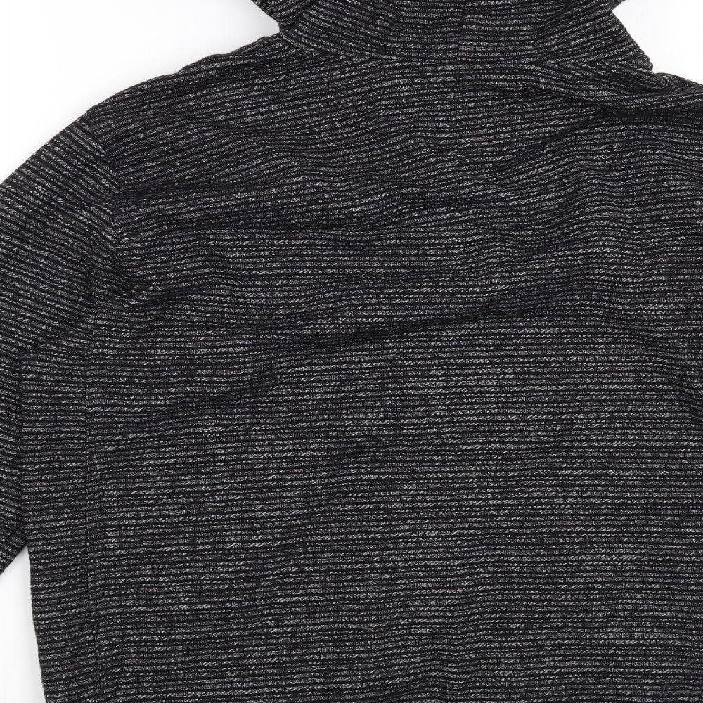 Brigade Mens Black Striped  Full Zip Hoodie Size S