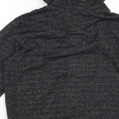 Brigade Mens Black Striped  Full Zip Hoodie Size S