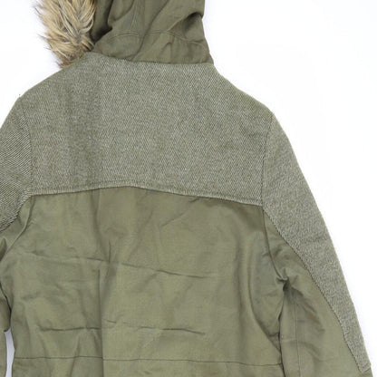 Womens UK Size 8 Influence Green Parka Coat