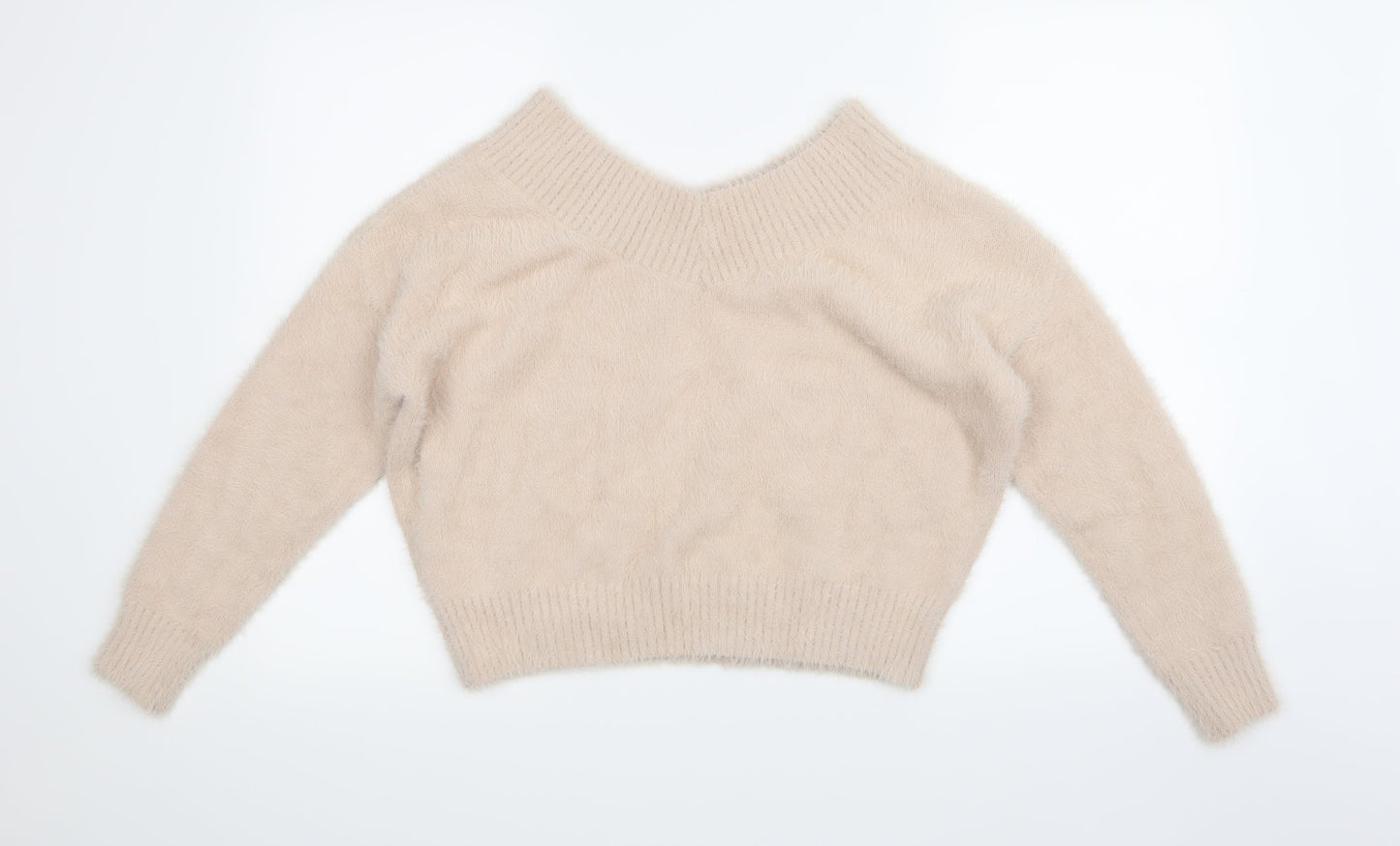 New Look Girls Pink  Knit Pullover Jumper Size 12-13 Years  - Fluffy