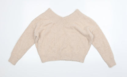 New Look Girls Pink  Knit Pullover Jumper Size 12-13 Years  - Fluffy