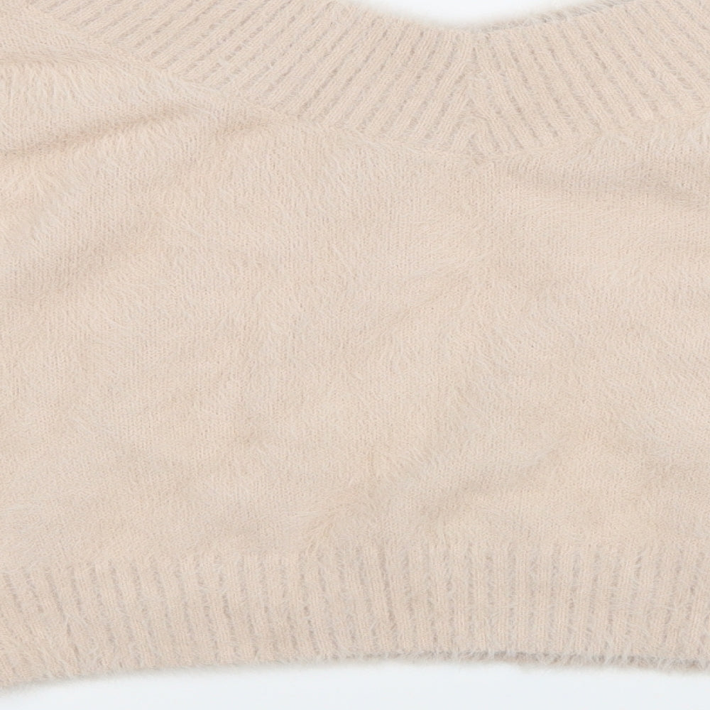New Look Girls Pink  Knit Pullover Jumper Size 12-13 Years  - Fluffy