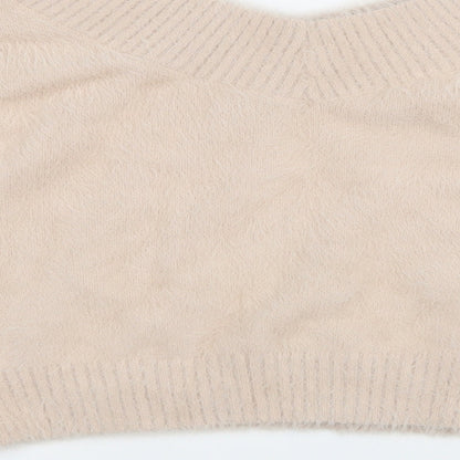 New Look Girls Pink  Knit Pullover Jumper Size 12-13 Years  - Fluffy