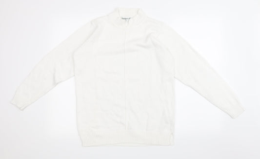 Jumper Womens White  Knit Pullover Jumper Size S