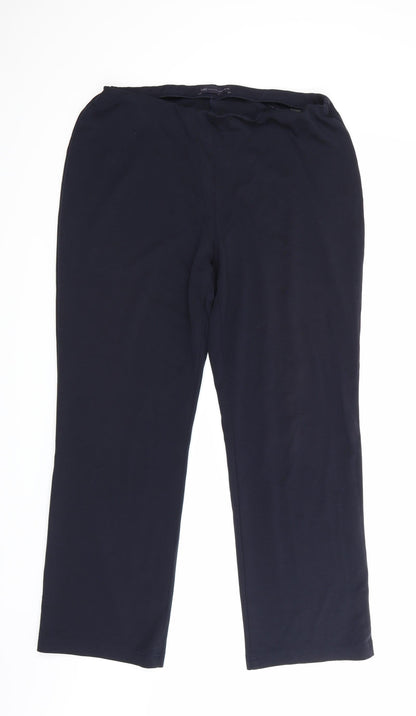 Womens UK Size 14 Marks and Spencer Regular Fit  Blue Trousers