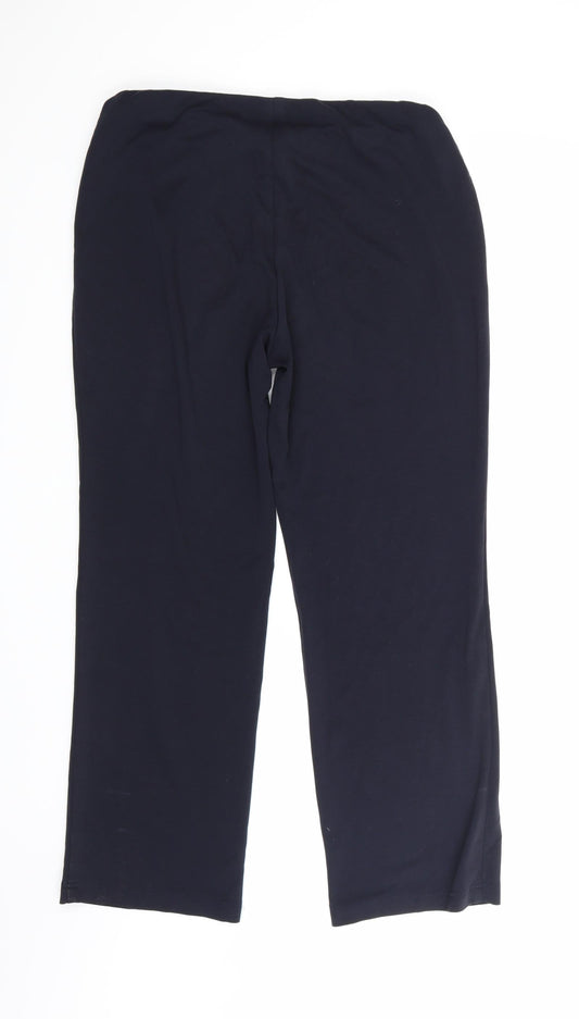 Womens UK Size 14 Marks and Spencer Regular Fit  Blue Trousers