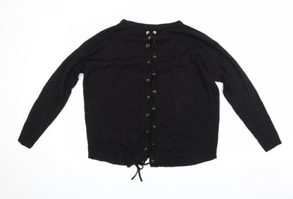 Brave Soul Womens Black  Knit Pullover Jumper Size 14