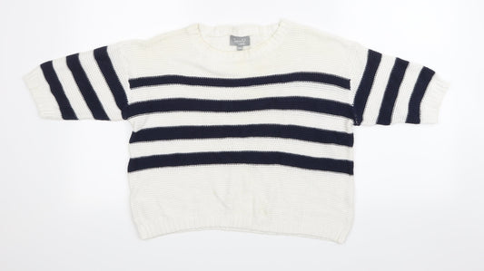 Lottie Loves Womens Beige Striped Knit Pullover Jumper Size 8