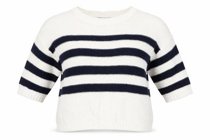 Lottie Loves Womens Beige Striped Knit Pullover Jumper Size 8
