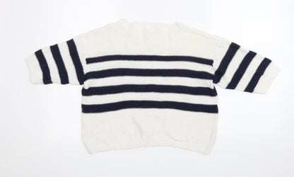 Lottie Loves Womens Beige Striped Knit Pullover Jumper Size 8