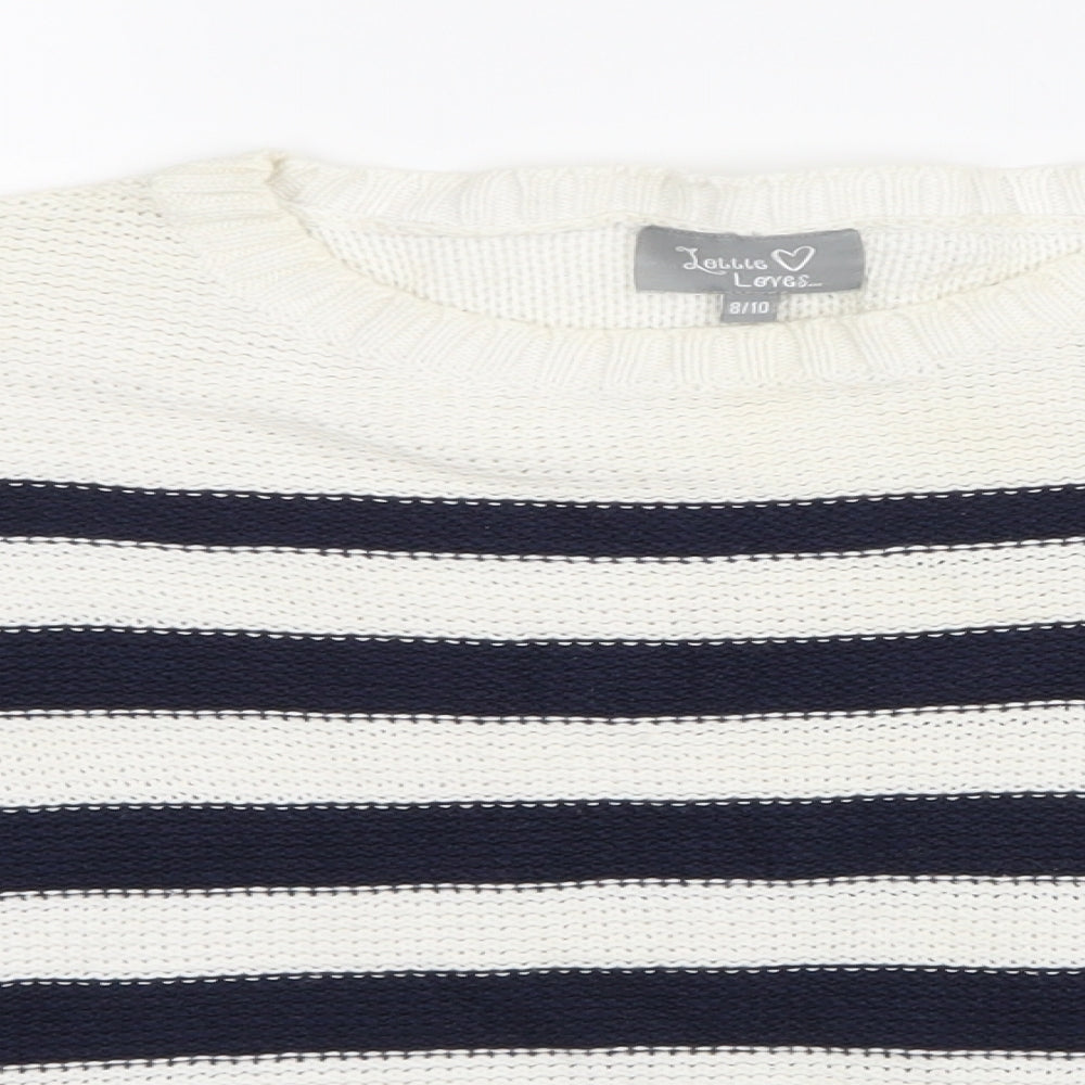 Lottie Loves Womens Beige Striped Knit Pullover Jumper Size 8