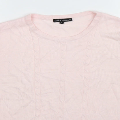 Debbie Morgan Womens Pink  Knit Pullover Jumper Size M