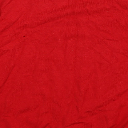 Just Elegance Womens Red  Knit Pullover Jumper Size L