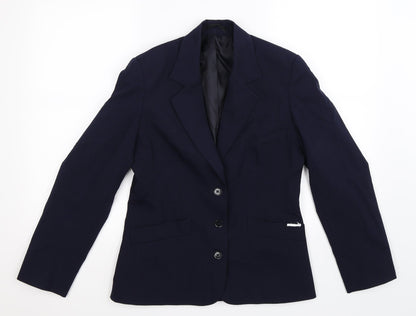 Preworn Womens Blue   Jacket Suit Jacket Size 10