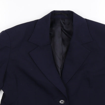 Preworn Womens Blue   Jacket Suit Jacket Size 10