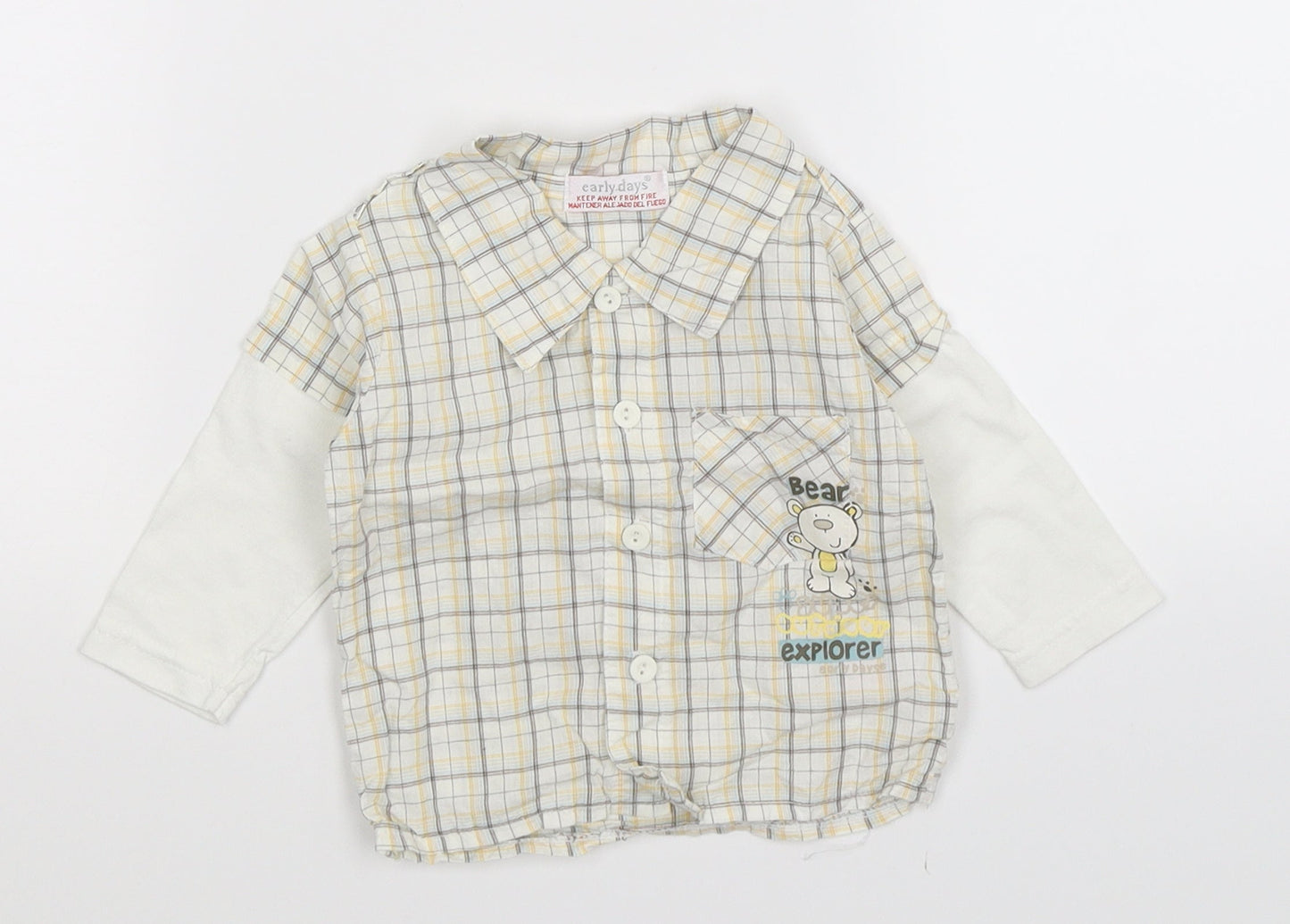 Earlydays Boys Multicoloured Check  Basic Button-Up Size 3-6 Months