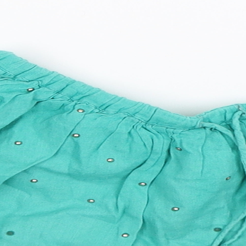 Marks and Spencer Girls Green Spotted  A-Line Skirt Size 4-5 Years