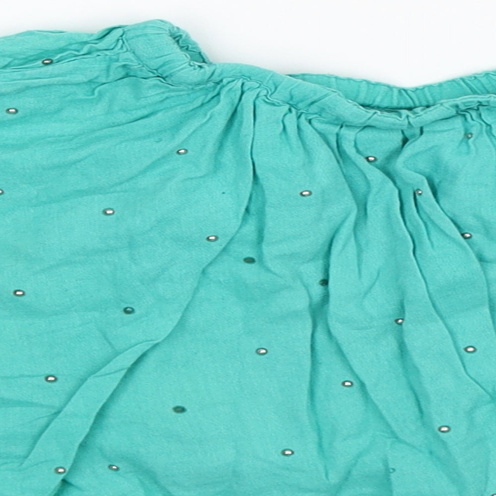 Marks and Spencer Girls Green Spotted  A-Line Skirt Size 4-5 Years