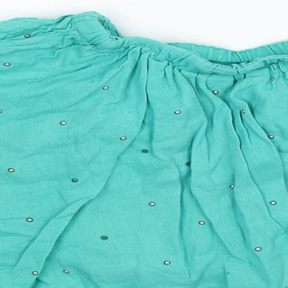 Marks and Spencer Girls Green Spotted  A-Line Skirt Size 4-5 Years