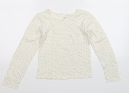 Kiabi Girls White Spotted  Basic T-Shirt Size 10 Years