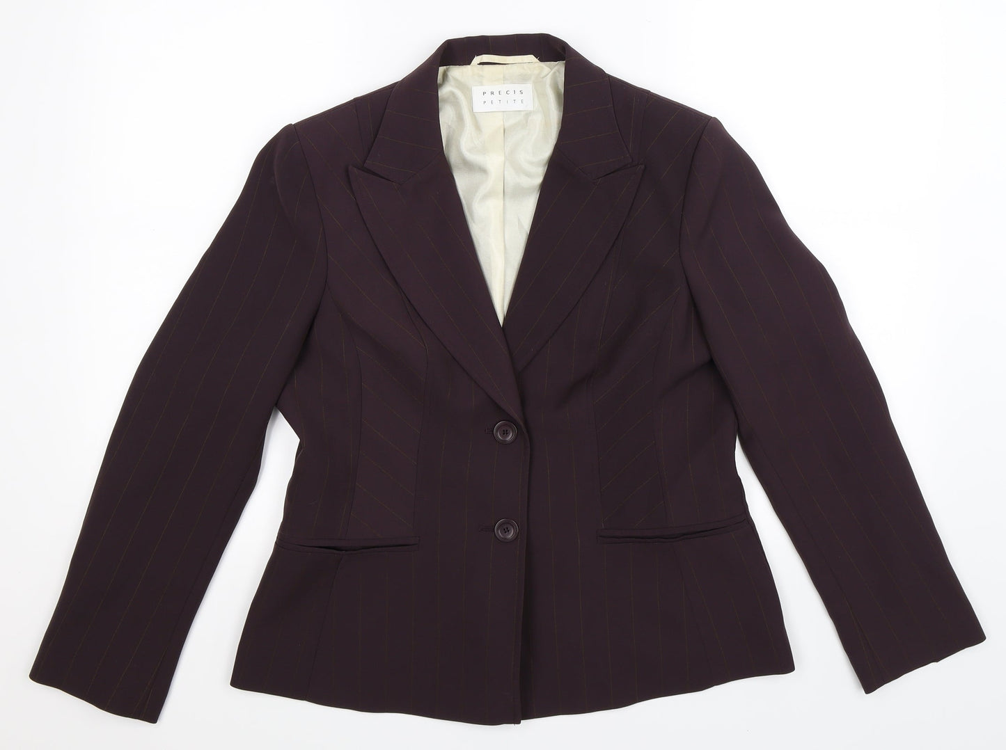 Precis Womens Grey Striped  Jacket Suit Jacket Size 14