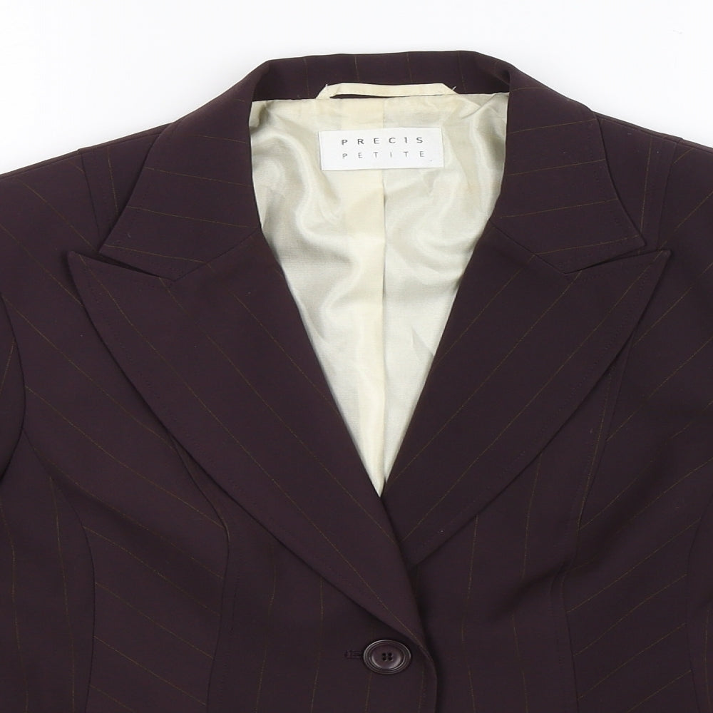 Precis Womens Grey Striped  Jacket Suit Jacket Size 14