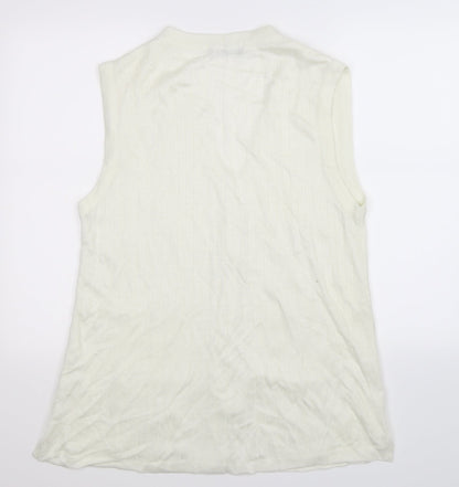 Solutions Womens White  Knit Vest Jumper Size XL