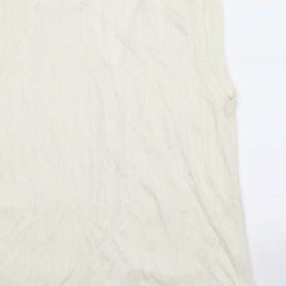 Solutions Womens White  Knit Vest Jumper Size XL
