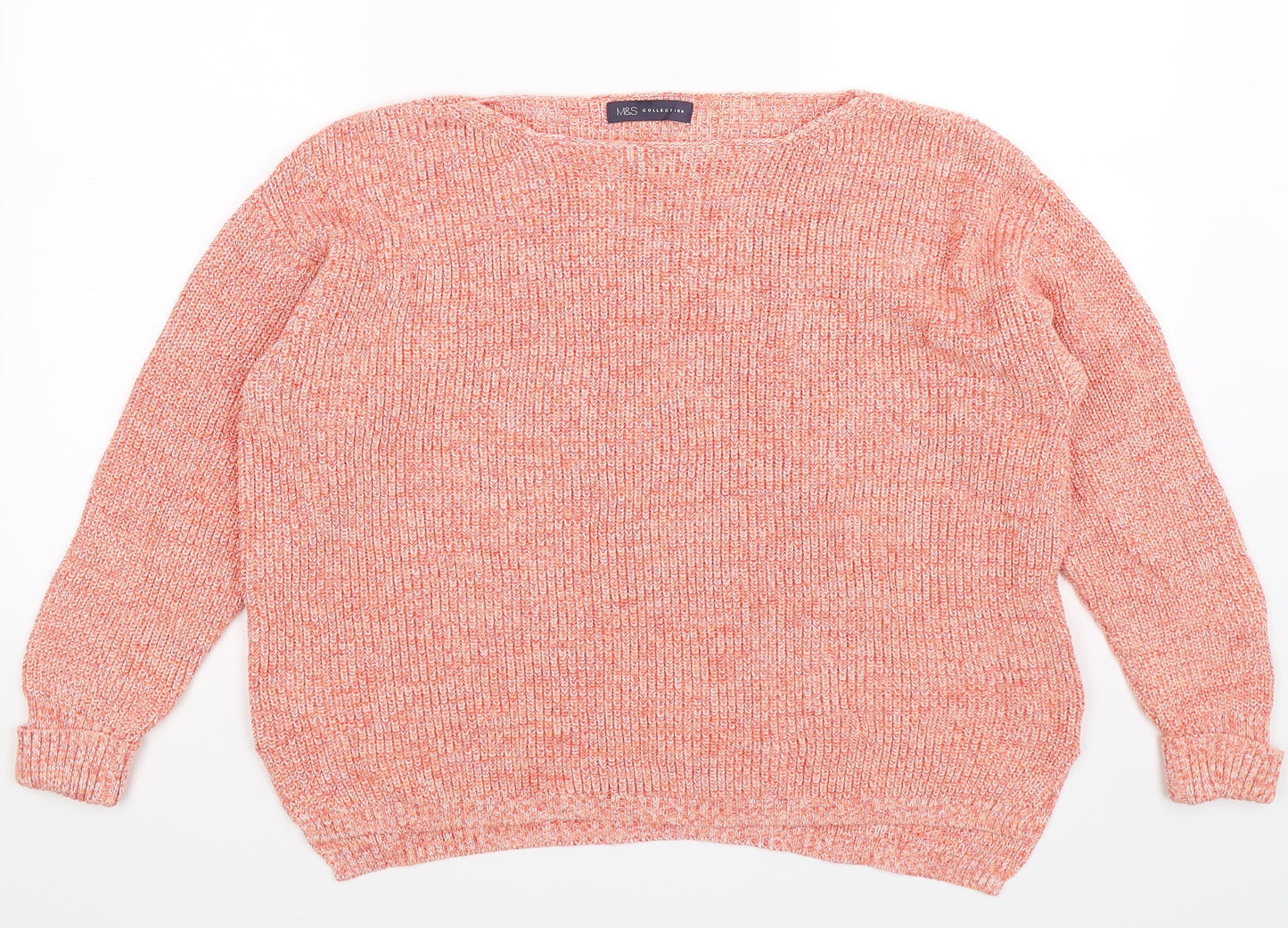 Marks and Spencer Womens Orange  Knit Pullover Jumper Size L
