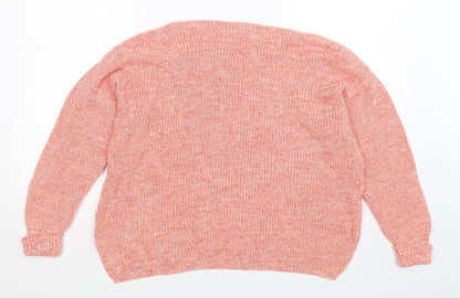 Marks and Spencer Womens Orange  Knit Pullover Jumper Size L