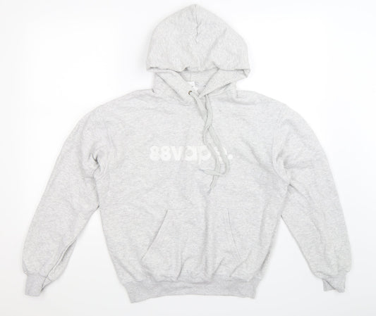 Mens UK Size M Fruit of the Loom Grey Pullover Hoodie