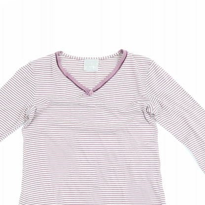 LE CHAT Womens Purple Striped  Top Pyjama Top Size 8